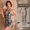 Sex underwear retro stand-up collar high-end cheongsam sexy uniform nightclub tight sleeveless hip-wrapped printing