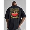 [Plus Size T-shirt] RAMEN American Fashion Short-sleeved T-shirt - Printed Bottoming Shirt - Spring and Summer Round Neck Casual Versatile Top