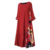 Summer Fashion Floral Maxi Dress Plus Size Casual Loose Long Sleeve Swing Dress Big Holiday Vestidos Longos Robe
