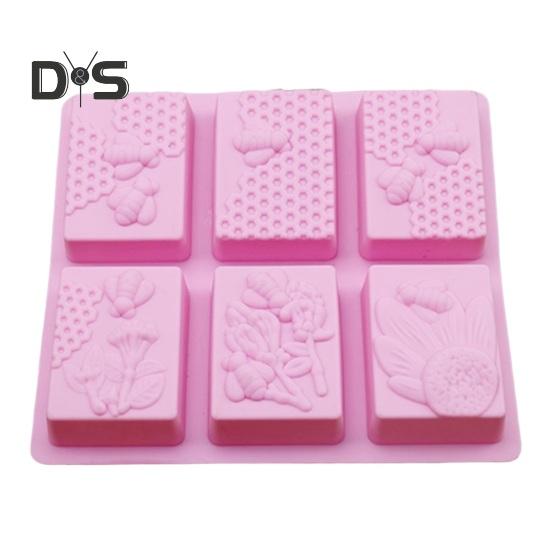 Non Stick Soap Mold Y Reusable Handiwork 3D Rectangle Bee Silicone Pastry Mold