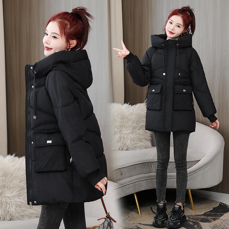 Winter Thickened Mid-length Padded Jacket Women's Loose Large Size Hooded Padded Jacket Fashion Padded Jacket Cold-proof
