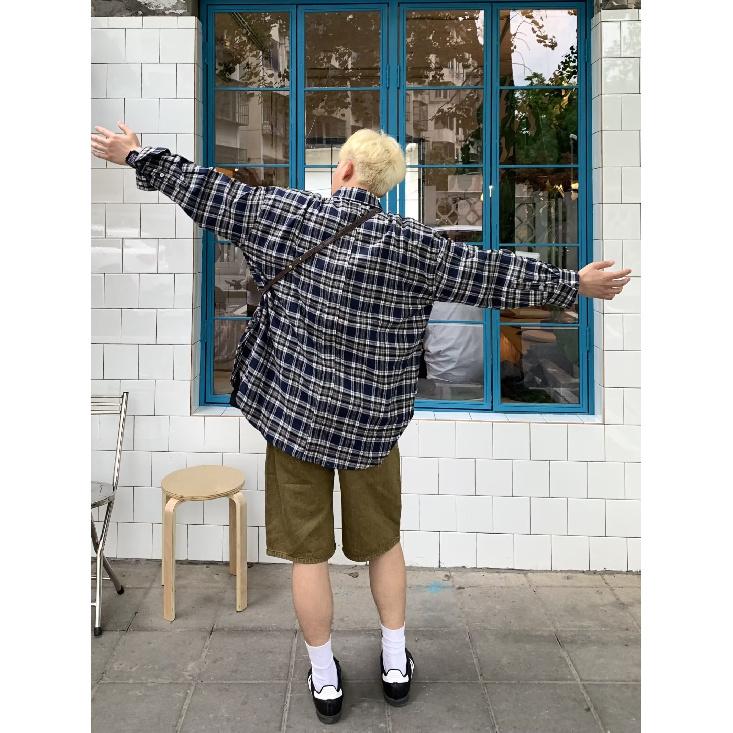 

Рубашка в клетку с длинными рукавами, мужская, весенняя, новая, в японском стиле, ретро, высококачественная, модная, брендовая, свободная, повседневная, пальто 2XL чёрный