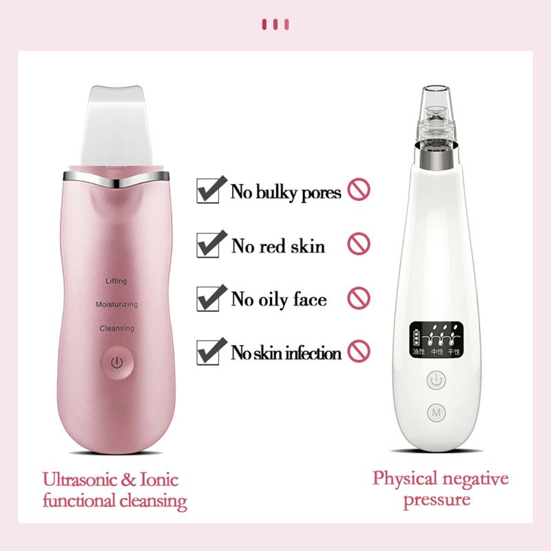 

CS-3 Ultrasonic Facial Cleanser Blackhead Remover Facial Spatula Pore Cleaning Beauty Device Type A