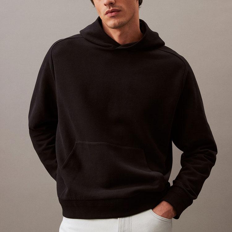 Calvin Klein Jeans Solid Color Loose Casual Comfortable Hooded Long Sleeve Sweatshirt Men sweatshirt Black 40BM227-BAE