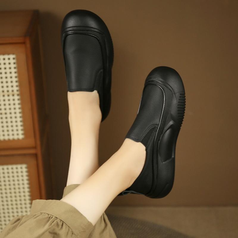 Fashion 2024 Spring and Autumn New Round Head Colored Outwear Fashion Women's Flat Shoes Comfortable Thick Sole Single Shoes Women