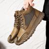 Handgefertigte Outdoor Herrenstiefel Spaltleder Herbst Knöchel-Sneakers Übergröße 38-46 Freizeit-Schuhwerk für Männer Hombres Botas