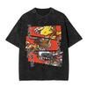 Jujutsu Kaisen Maki Zenin Graffiti-Stil Schriftzug Vintage Wash Print T-Shirt Herren 2026 Sommer Schwarz Übergroßes Tee Anime