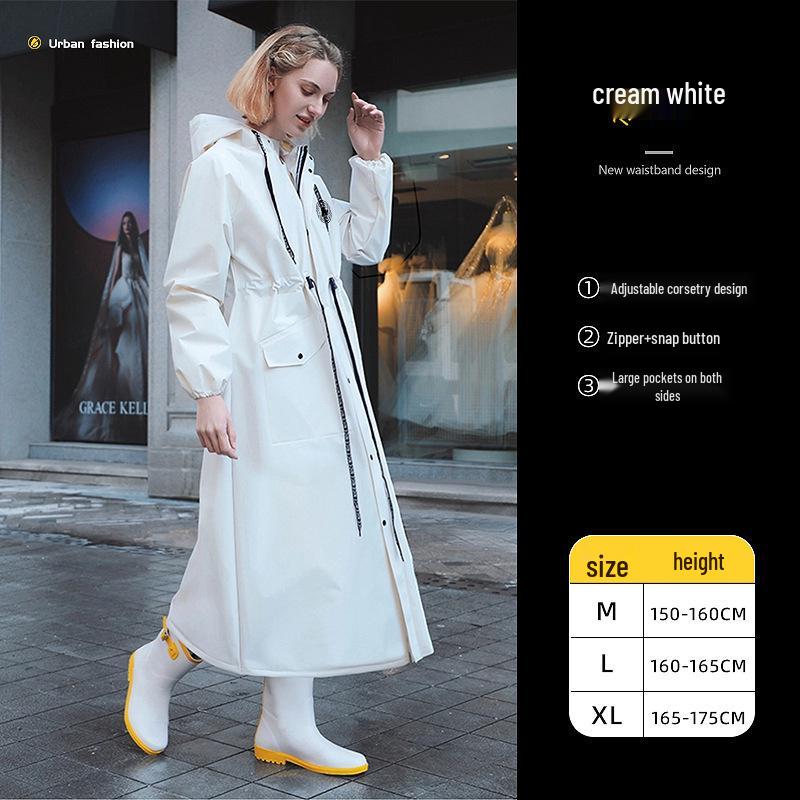 Adult Full-Body One-Piece Raincoat for Electric Scooter Riding & Outdoor Cycling L кремовый