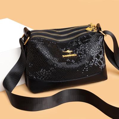 Small Square Bag Crossbody Bag Single-shoulder Fashionable Embossed Bag Large-capacity Three-layer Underarm Bag