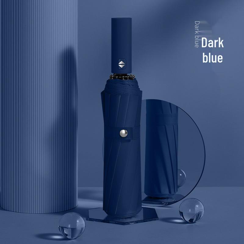 Ultra Durable UV Protection Auto Double-Fold Black Umbrella.