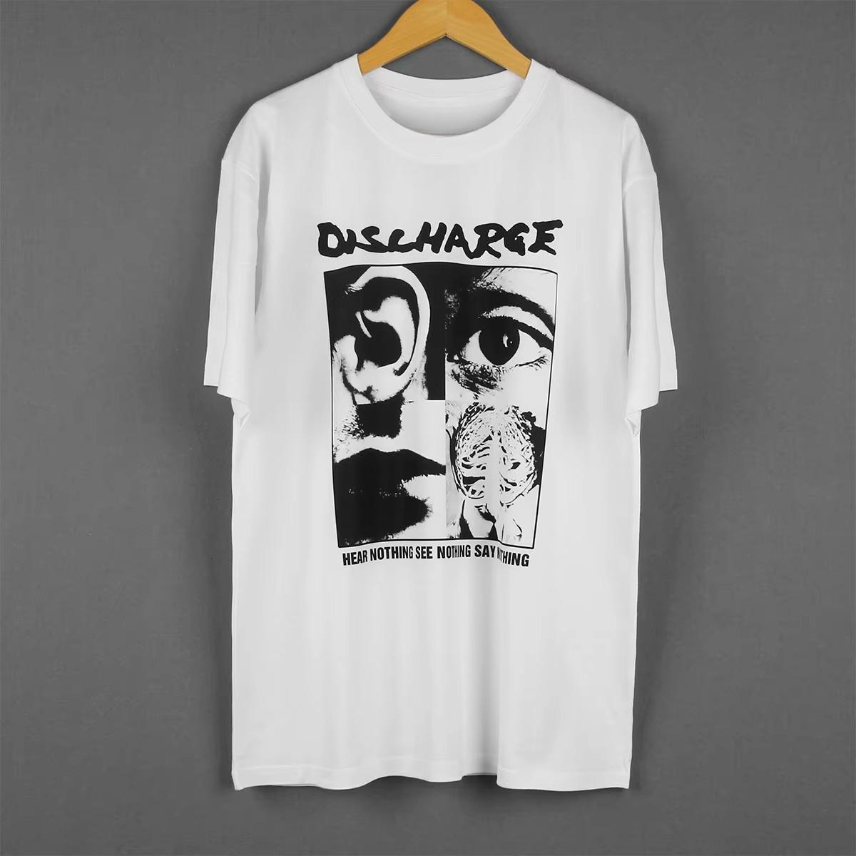 

Cant Hear Anything Cant See Anything Cant Say Anything Hardcore Punk Shortsleeved 2026 New Summer Pure Cotton Short Sleeves 4XL
