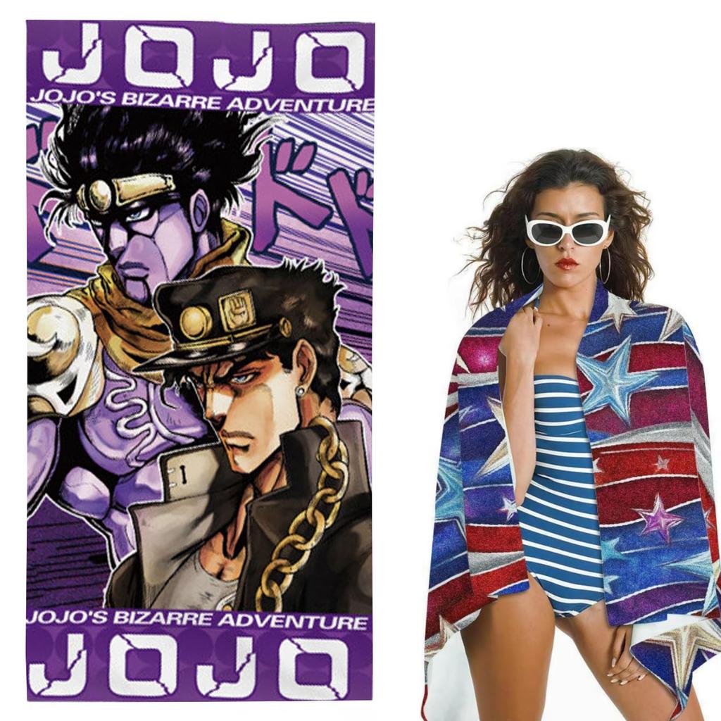 JOJO Jotaro Beach Towel Quick Dry Soft And Super Absorbent Fitness Sports Towel Fashion Beach Accessories Daily Household Towel