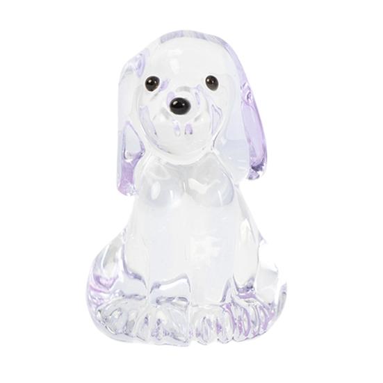 Hand Blown Mini Glass Dog Figurine Handmade Faux Crystal Cute Dog Statue Collectible Animal Ornament for Home Decor Pet Lover Gifts