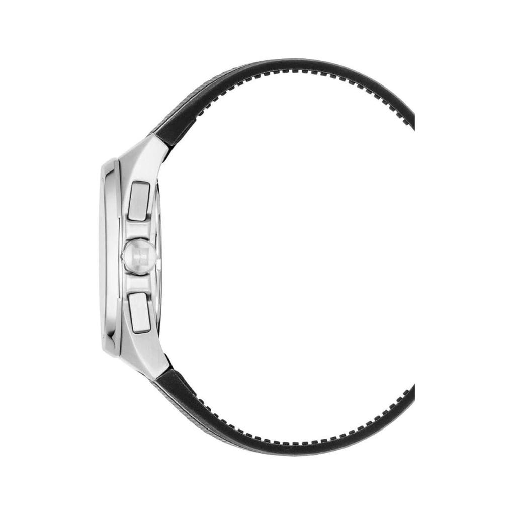 Swiss Alpine Military Typhoon Chrono Polyurethene Strap Black Dial Quartz 7005.9837 100M Men's Watch