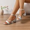 Damen Retro klobige Absatzschuhe Mode offene Zehenpartie ein Riemen mit Schnalle Sandalen Minimalistisch Elegant Damen Sandalen