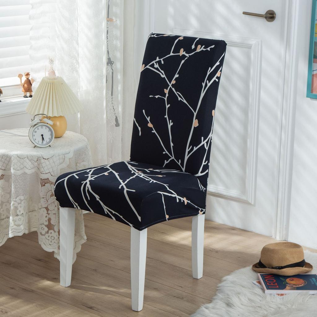 New Color High Gram Heavy Printing Elastic Backrest Integrated Chair Cover Household Hotel Anti-Fouling Dining Table Chair Cover