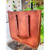 Women's Genuine Reliable Goat Leather Tote Shopping Handmade Bag