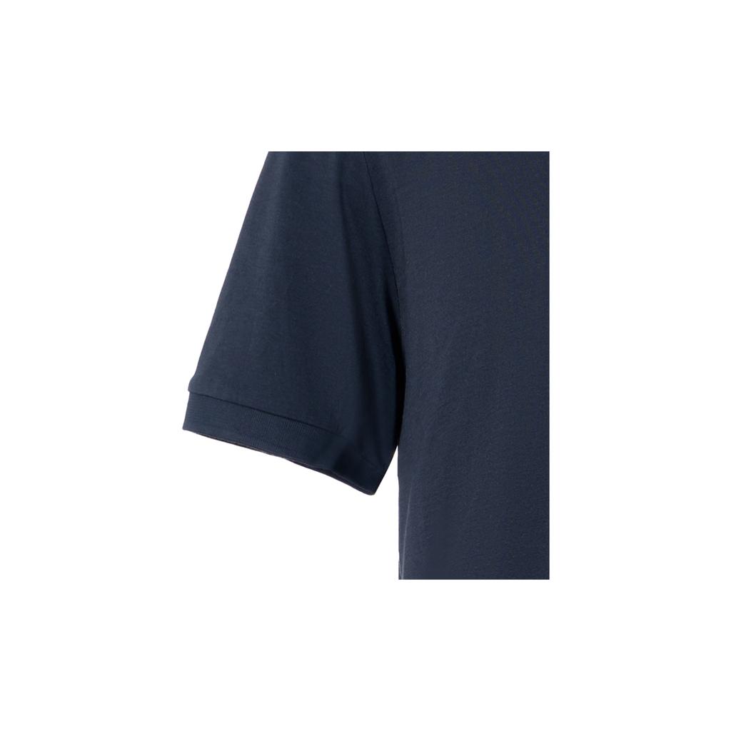 Emporio Armani EA7 Solid Color Button Straight Fit Short Sleeve Polo Shirt Men Polo Shirts Navy-Blue 8NPF09-PJNQZ-1578