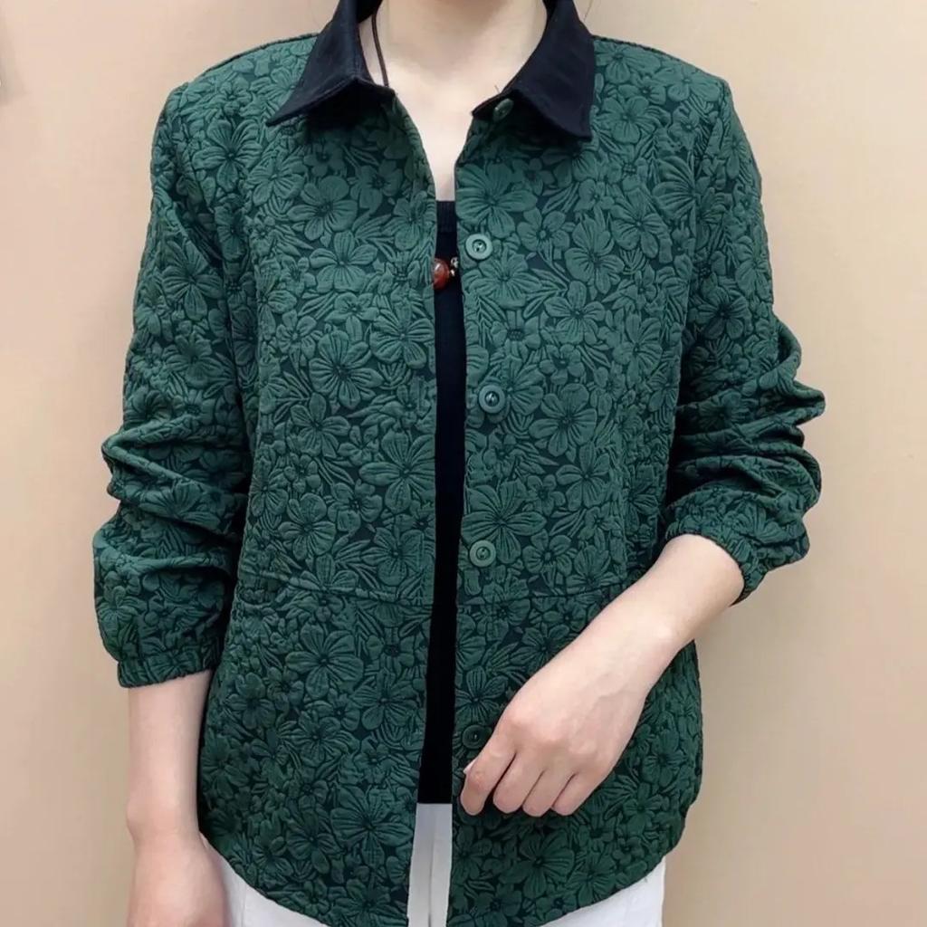 Spring Women's Cardigan Jacket Fashion Lapel Long-sleeved Top