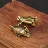 1pc Solid Brass Antarctic Penguin Small Statue Miniature Figurine Office Desk Ornament