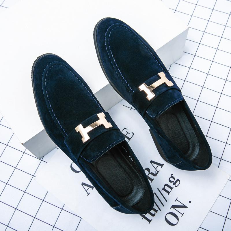 Große Größe mattes Leder Beanie Schuhe Herren Frühling und Herbst Neu Faul Britische Herrenschuhe Friseur Kleine Lederschuhe