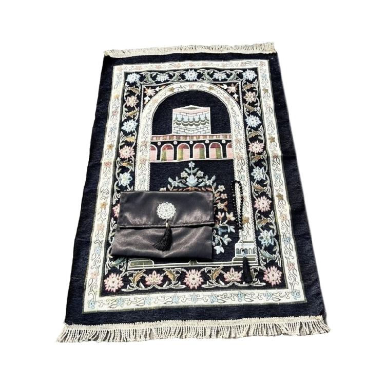 Beautifully Color Prayer Carpet Praying Rug Mat With Beads and Storage Bag Suitable For Women And Men Bayram Gift