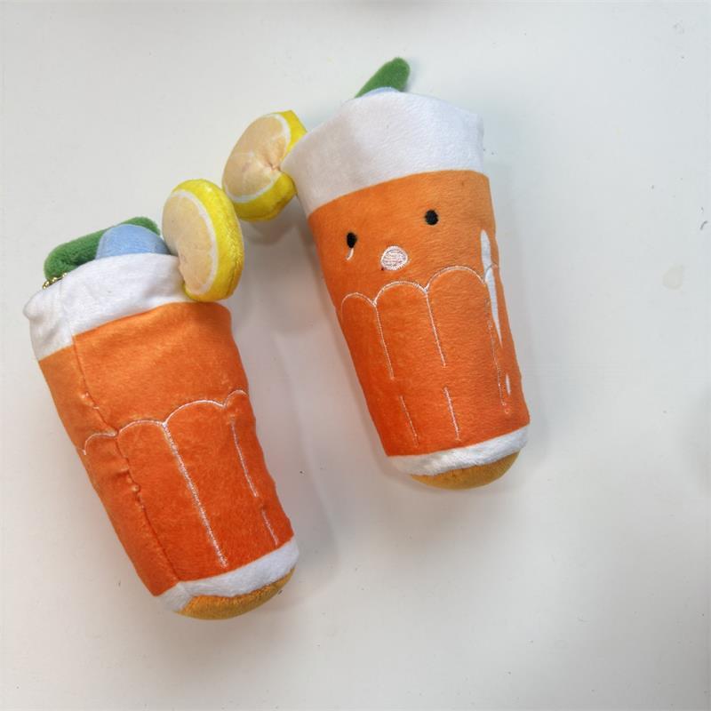 1/2Pcs Cute Creative Orange Blueberry Cold Drink Plush Doll Stuffed Toy Keychain Backpack Pendant Bag Hang Ornament Ragdoll Gift