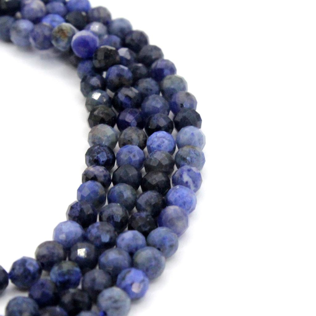 2-4mm Faceted Blue Stone Round Beads for DIY Jewelry Making – Bracelets and Necklaces