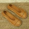 Summer first layer cowhide handmade sandals women's retro casual leather women's shoes shallow mouth soft sole L-