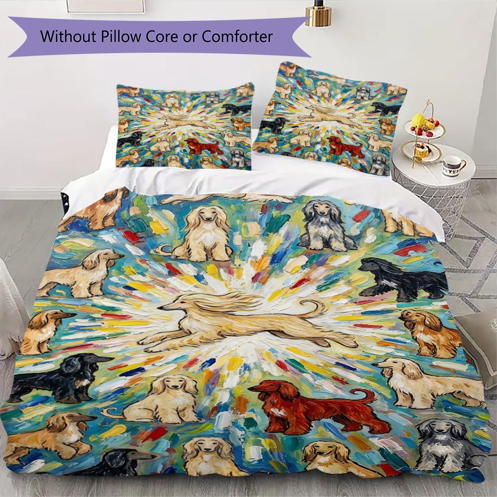 Cute animals Pattern Bedding uilt Set uilt Cover Pillowcase Home Decoration Birthday Gift (1 * duvet cover + 2 * pillowcase without core)