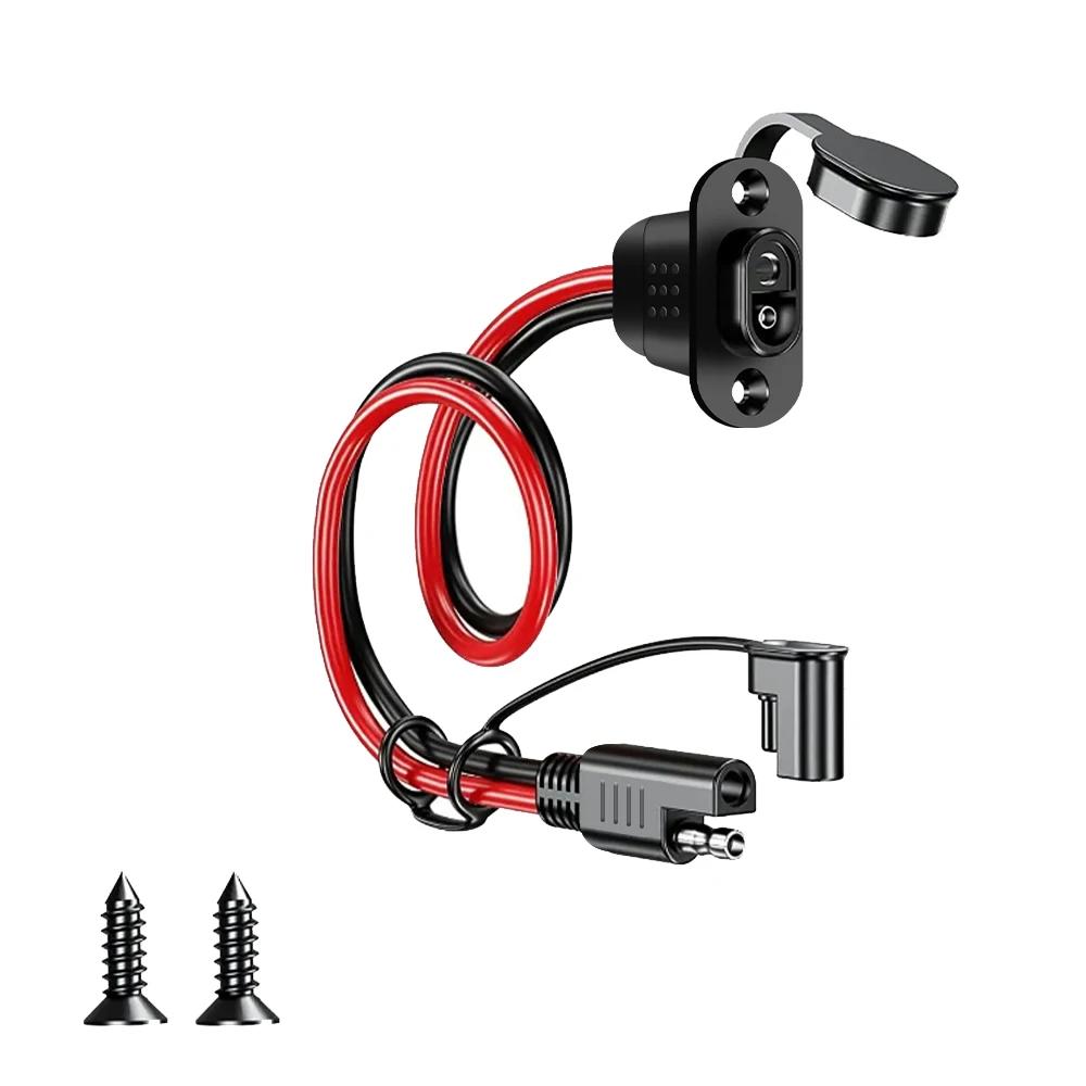 12 AWG Power Socket Sidewall Port Compatible with SAE Quick Connect Solar Panel Weatherproof for Generator Battery Charger