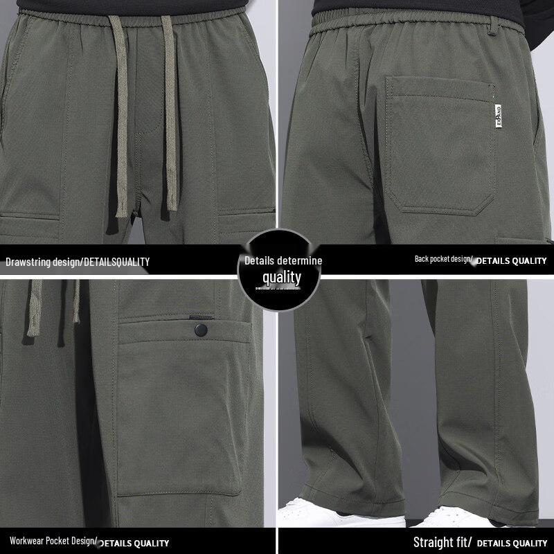 Playboy Men's Loose Fit Straight Leg Cargo Pants