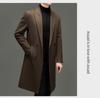 Men's 100% Wool Double-Faced Double-Breasted Lapel Collar Business Casual Long Coat