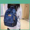 Denim Backpack For Women Men Large Capacity Travel And School Bag With Breathable Fabric