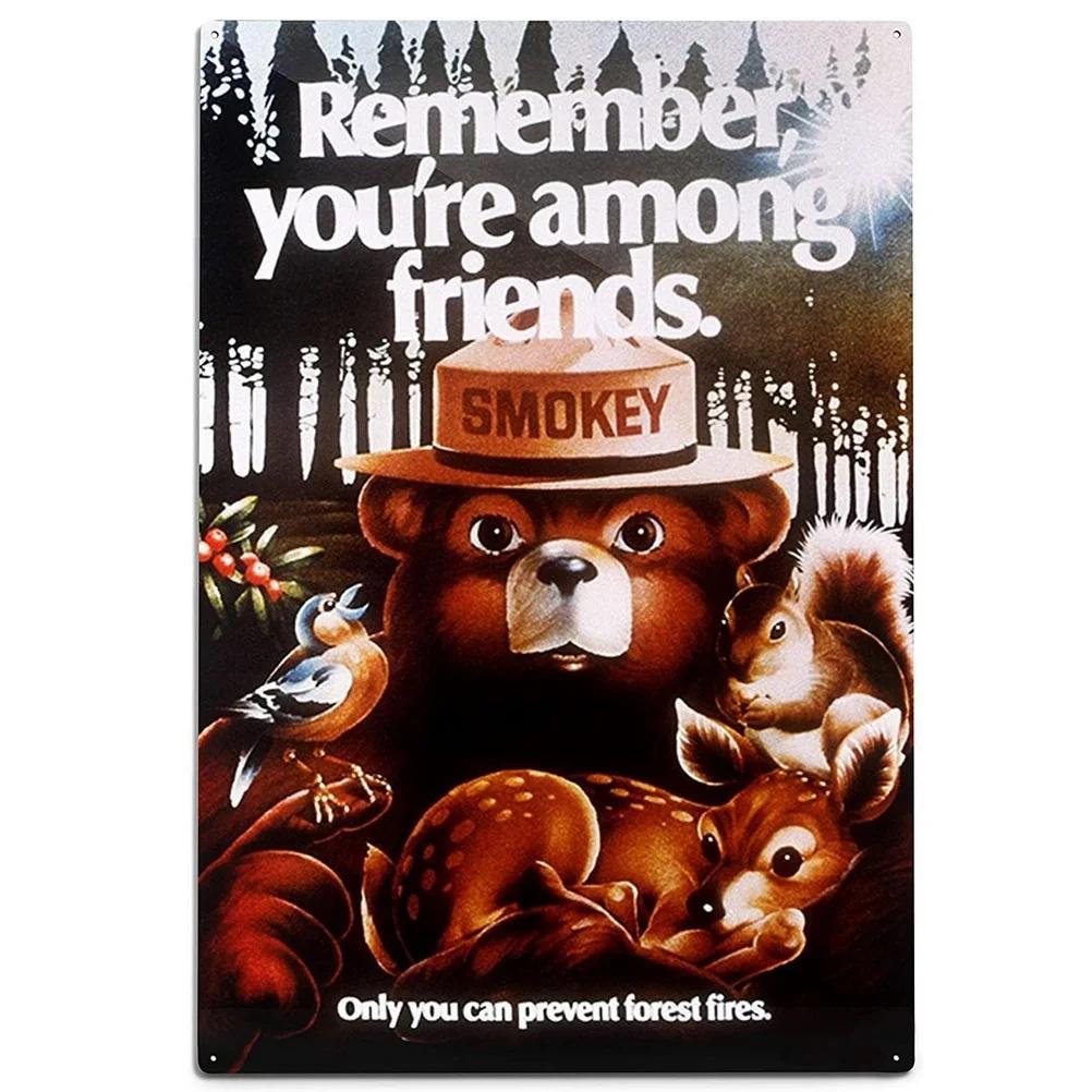 Warning Metal Tin Signs Plaque Prevent WildFires Wall Decoration Vintage Iron Painting Art Posters for Forest Home Cafe Club Bar