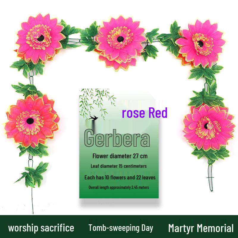 Artificial Chrysanthemum Vines for Cemetery and Memorial Decor - Silk and Plastic Hanging Floral Decoration