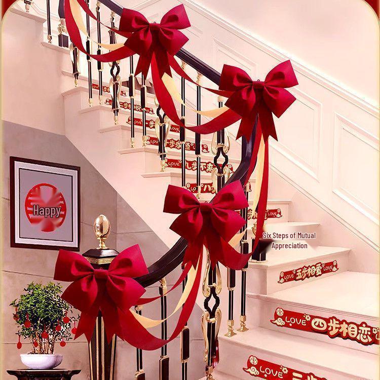 Bridal Stair Railing Decoration Set with Balloons & Flowers