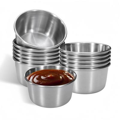 304 Stainless Steel Mini Seasoning Bowl - Round Kitchen Soy Sauce/Dip Container
