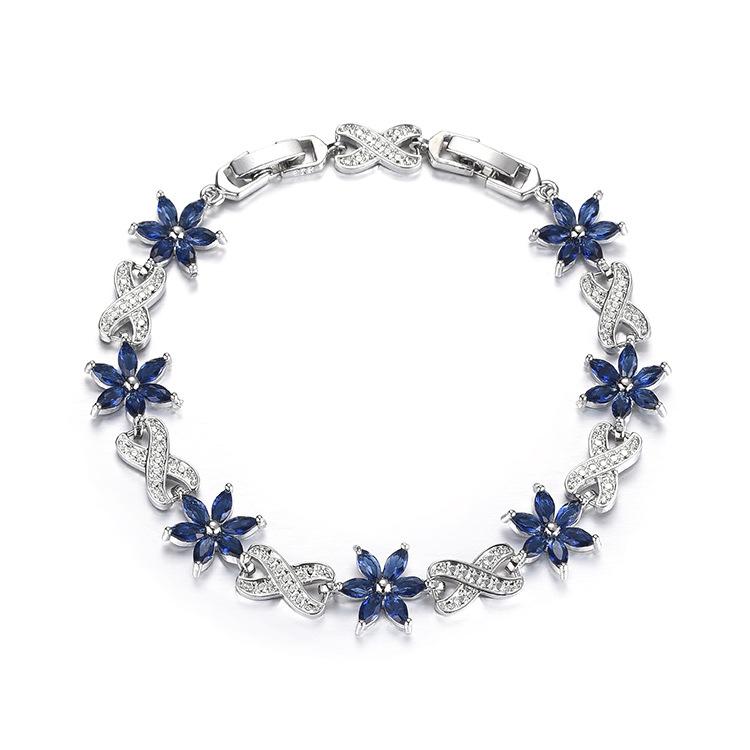 Niche Gifts Girlfriend Girlfriend High-End Bracelet, Women Do Not Fade Wisteria Flower Zircon Bracelet