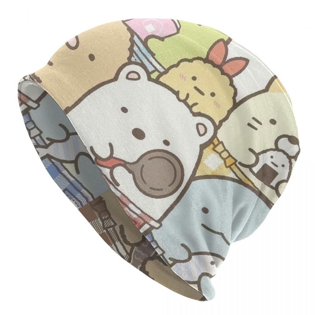Unisex Winter Warm Bonnet Homme Knitting Hats Fashion Sumikko Gurashi Japanese Cartoon Beanie Cap Anime Game Beanies Caps For