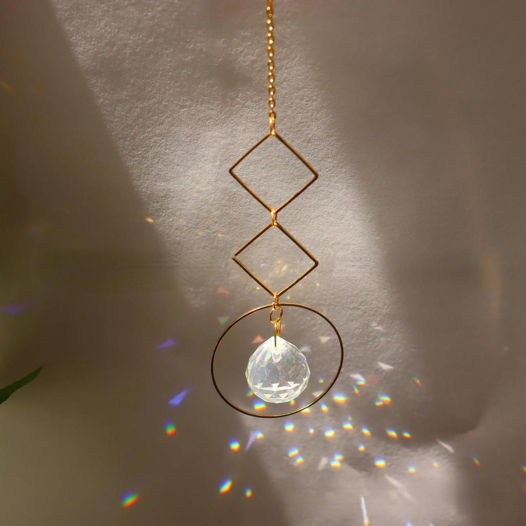 Crystal Suncatcher Sun Moon Stars Prism Beads Rainbow Balls Tear Drops Sun Catcher for Garden Decoration Hanging Windows Pendant