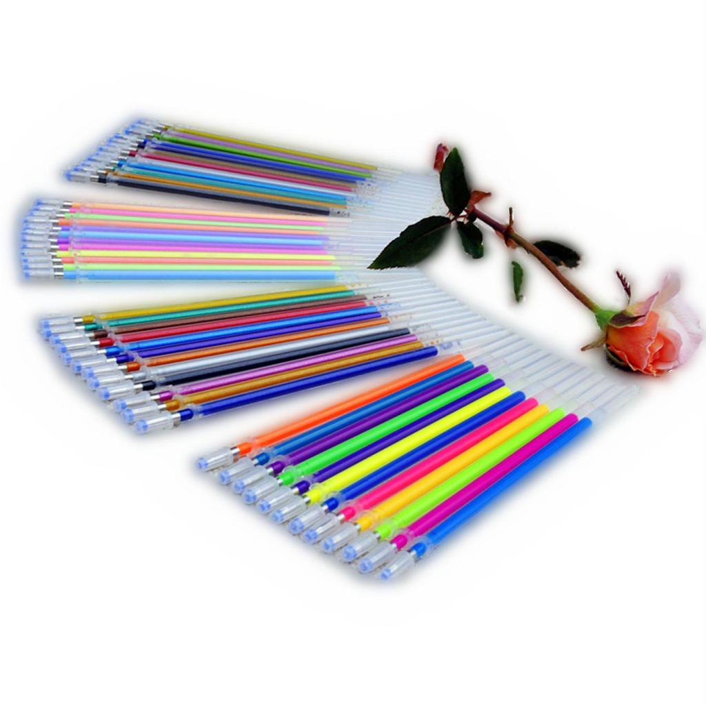 Multicolor Neutral Pen Refills: Glitter, Fluorescent, Pastel - 12, 24, 48, 100 Colors