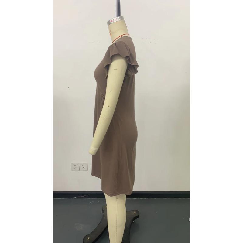 Beach Leisure Deep V-neck Pleated Loose Dress