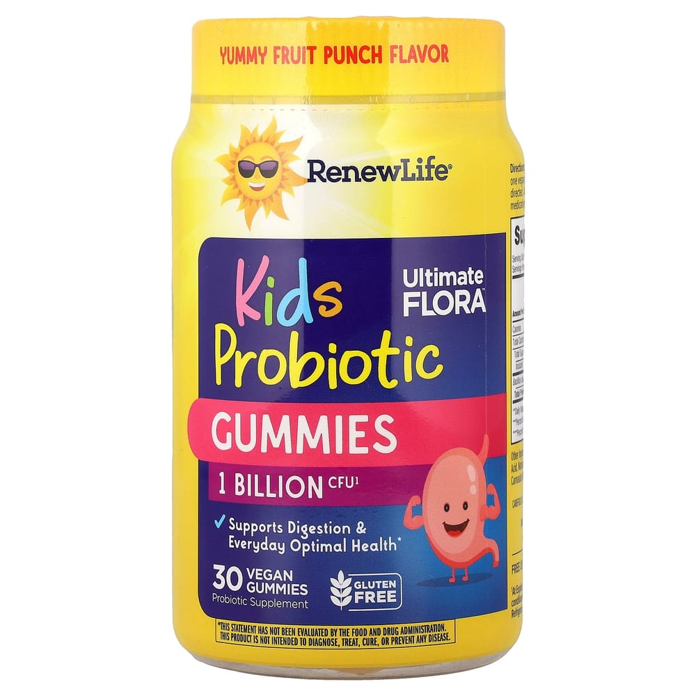 RenewLife Children's Tummy Gummy Probiotic Raspberry Gummies, 30 Count