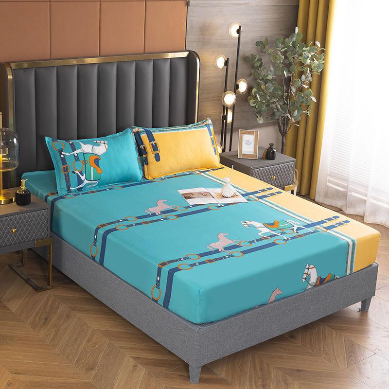 Floral Printed Bed Sheet Washed Bedding for Single and Double Beds
