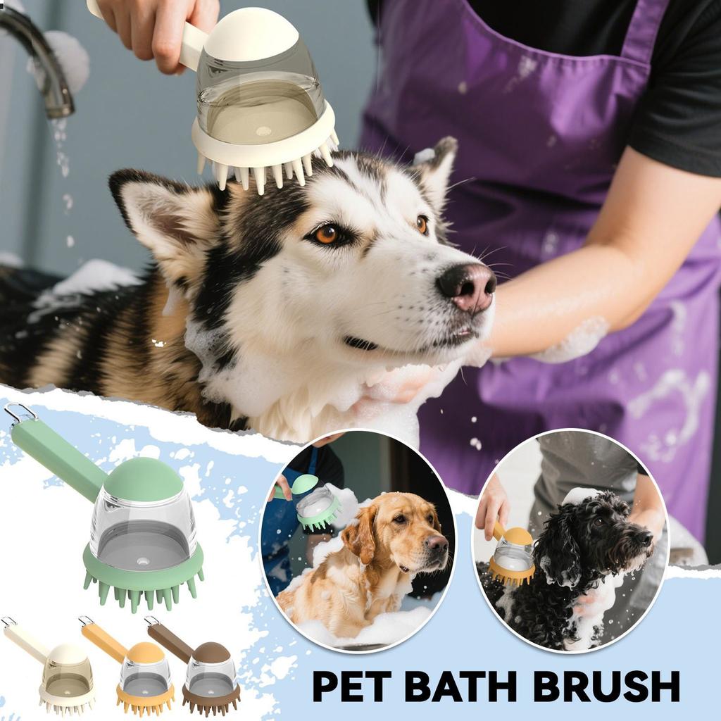 Pet Bath Brush For Dogs And Cats Shower Massage Brush, Stripping Comb And Lathering Tool Anti-frizz Grooming Brush For Baths