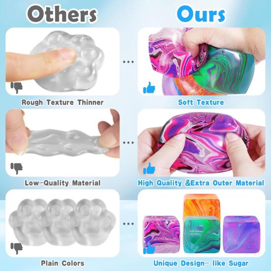 Pattern Cube Squeeze Toy Anxiety Relief Stress Ball Sensory Toy Decompression Stress