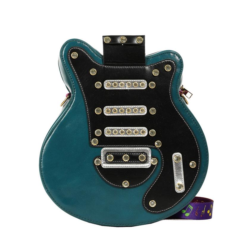 Personalized guitar bag 2025 new Korean version fashion rivet shoulder bag ins Internet celebrity women's backpack