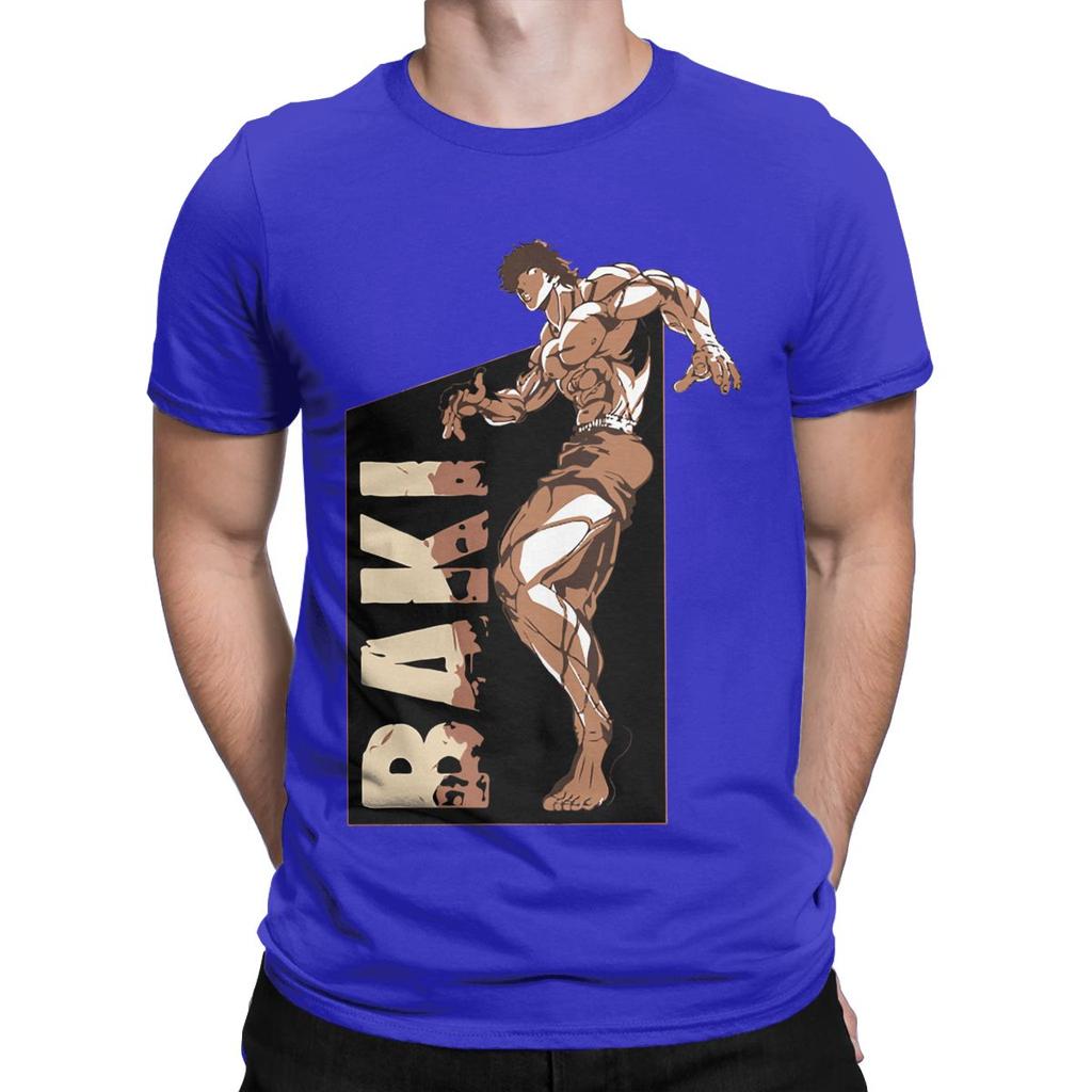 Men's T-Shirts Baki Hanma Grappler Yujiro Vintage Pure Cotton Tee Shirt Short Sleeve Anime T Shirts O Neck Clothes Gift