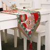 Snowman Themed Christmas Table Runner Cotton Tablecloth Holiday Dining Decor